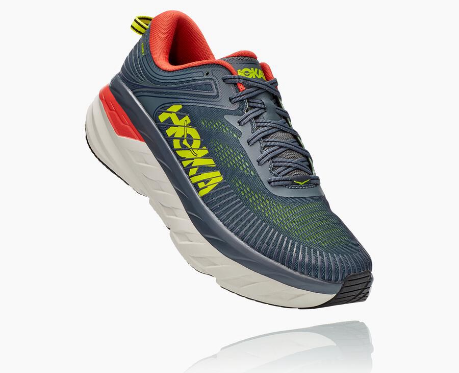 Hoka One One Running Shoes Mens Navy - Bondi 7 - 03518DGOU